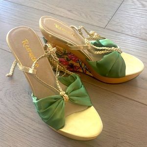 Restricted Brand “Kelly” Strap Wedge Espadrilles Sz 7